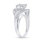 Sterling Silver Round Diamond Designer Ring 1/2 Cttw - Splendid Jewellery