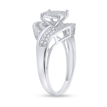 Load image into Gallery viewer, Sterling Silver Round Diamond Designer Ring 1/2 Cttw - Splendid Jewellery