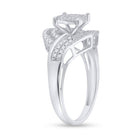 Sterling Silver Round Diamond Designer Ring 1/2 Cttw - Splendid Jewellery