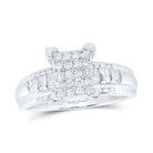 Sterling Silver Round Diamond Designer Ring 1/2 Cttw - Splendid Jewellery