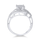 Sterling Silver Round Diamond Designer Ring 1/2 Cttw - Splendid Jewellery