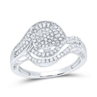 Sterling Silver Round Diamond Designer Ring 1/2 Cttw - Splendid Jewellery