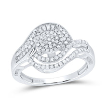 Load image into Gallery viewer, Sterling Silver Round Diamond Designer Ring 1/2 Cttw - Splendid Jewellery