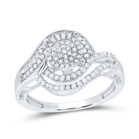 Sterling Silver Round Diamond Designer Ring 1/2 Cttw - Splendid Jewellery