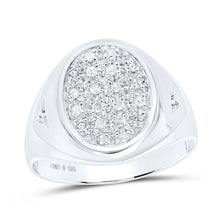 Load image into Gallery viewer, Sterling Silver Round Diamond Fashion Mens Ring 1/6 Cttw - Splendid Jewellery