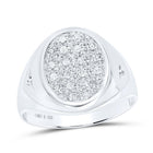 Sterling Silver Round Diamond Fashion Mens Ring 1/6 Cttw - Splendid Jewellery