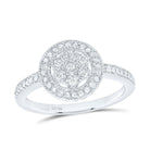Sterling Silver Round Diamond Flower Cluster Bridal Wedding Engagement Ring 1/8 Cttw - Splendid Jewellery