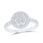 Sterling Silver Round Diamond Flower Cluster Bridal Wedding Engagement Ring 1/8 Cttw - Splendid Jewellery