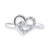Load image into Gallery viewer, Sterling Silver Round Diamond Gift Heart Ring 1/20 Cttw - Splendid Jewellery