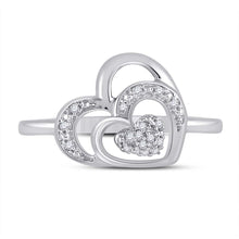 Load image into Gallery viewer, Sterling Silver Round Diamond Gift Heart Ring 1/20 Cttw - Splendid Jewellery