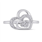 Sterling Silver Round Diamond Gift Heart Ring 1/20 Cttw - Splendid Jewellery