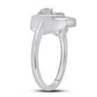 Sterling Silver Round Diamond Gift Heart Ring 1/20 Cttw - Splendid Jewellery
