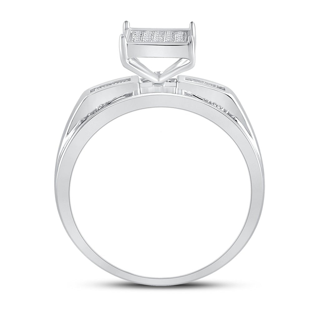 Sterling Silver Round Diamond Gift Micro Pave Ring 1/8 Cttw - Splendid Jewellery