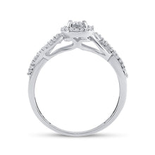 Load image into Gallery viewer, Sterling Silver Round Diamond Halo Promise Bridal Ring 1/5 Cttw - Splendid Jewellery