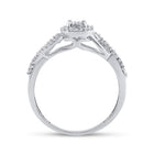 Sterling Silver Round Diamond Halo Promise Bridal Ring 1/5 Cttw - Splendid Jewellery