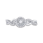 Sterling Silver Round Diamond Halo Promise Bridal Ring 1/5 Cttw - Splendid Jewellery