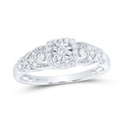 Sterling Silver Round Diamond Heart Bridal Wedding Engagement Ring 1/5 Cttw - Splendid Jewellery