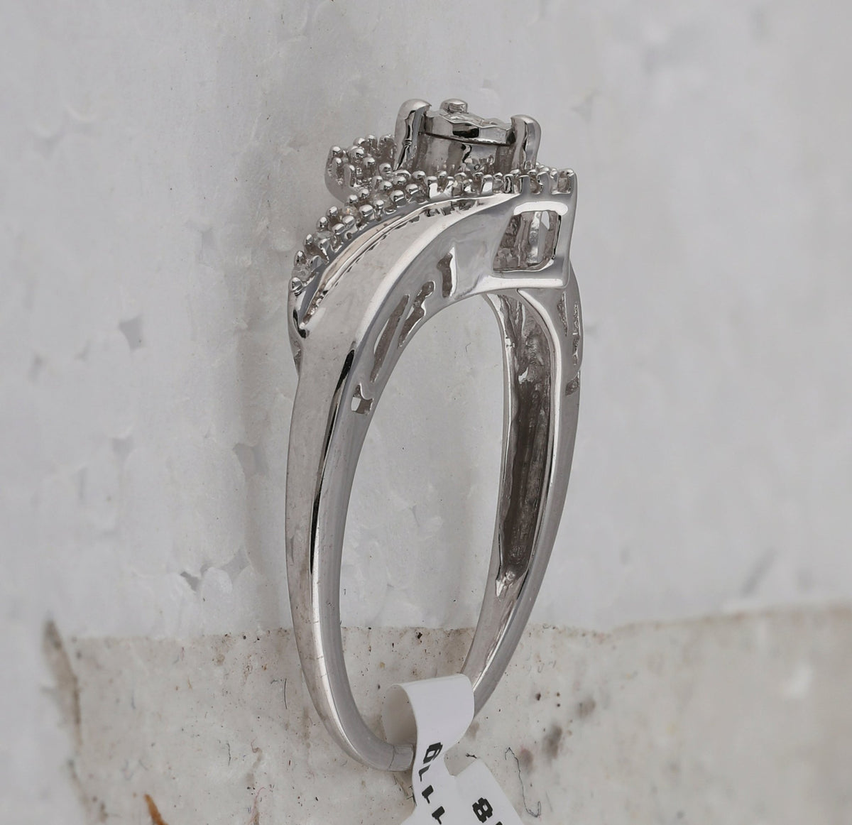 Sterling Silver Round Diamond Heart Promise Ring 1/10 Cttw - Splendid Jewellery