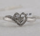 Sterling Silver Round Diamond Heart Promise Ring 1/10 Cttw - Splendid Jewellery