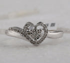 Sterling Silver Round Diamond Heart Promise Ring 1/10 Cttw - Splendid Jewellery