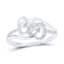 Load image into Gallery viewer, Sterling Silver Round Diamond Heart Ring 1/10 Cttw - Splendid Jewellery