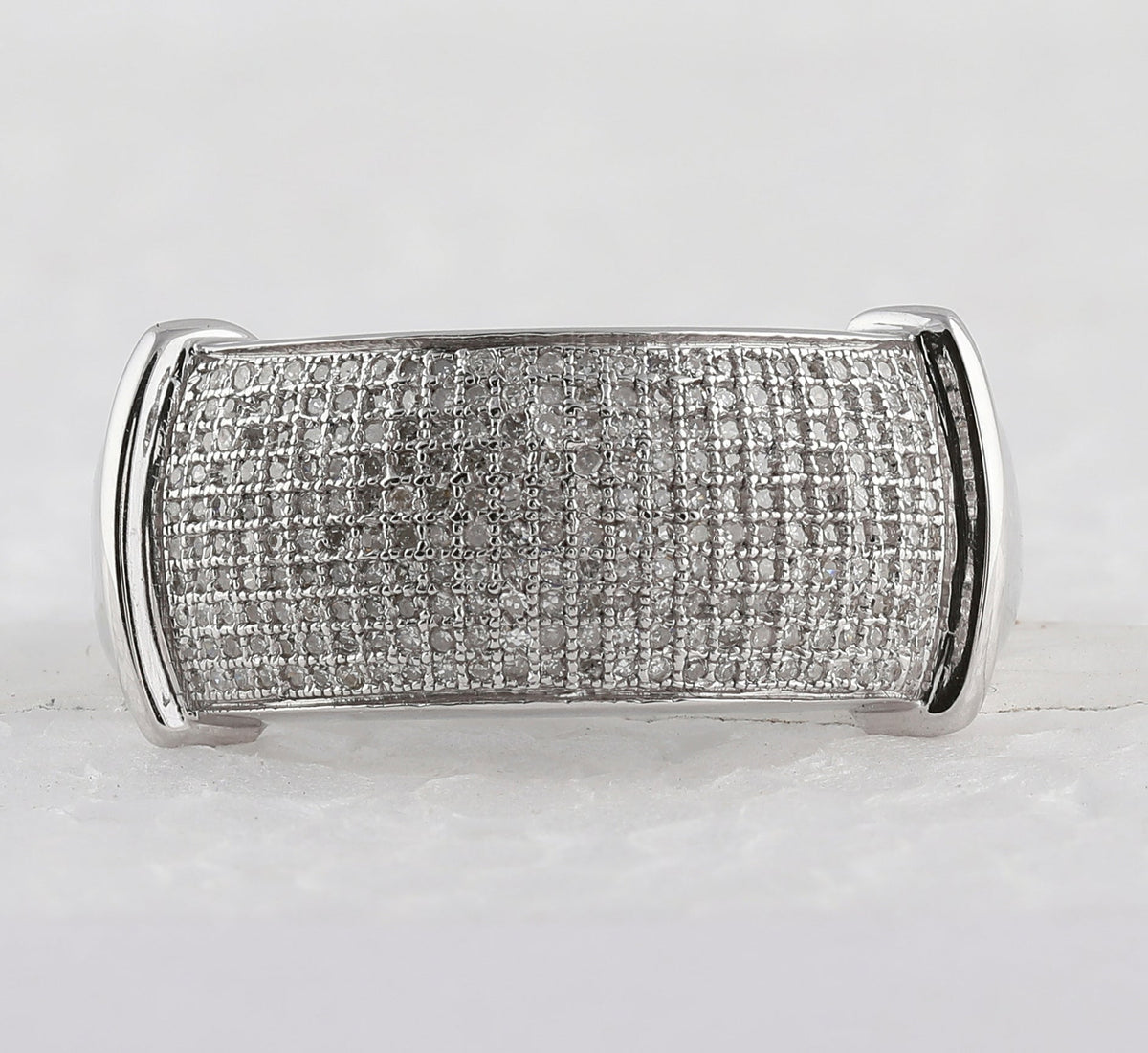 Sterling Silver Round Diamond Mens Band Ring 1/2 Cttw - Splendid Jewellery