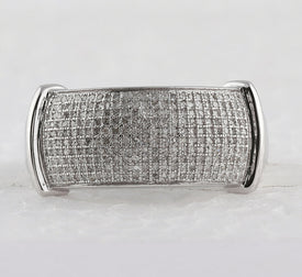 Sterling Silver Round Diamond Mens Band Ring 1/2 Cttw - Splendid Jewellery