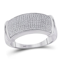 Load image into Gallery viewer, Sterling Silver Round Diamond Mens Band Ring 1/2 Cttw - Splendid Jewellery