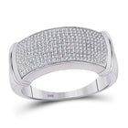 Sterling Silver Round Diamond Mens Band Ring 1/2 Cttw - Splendid Jewellery