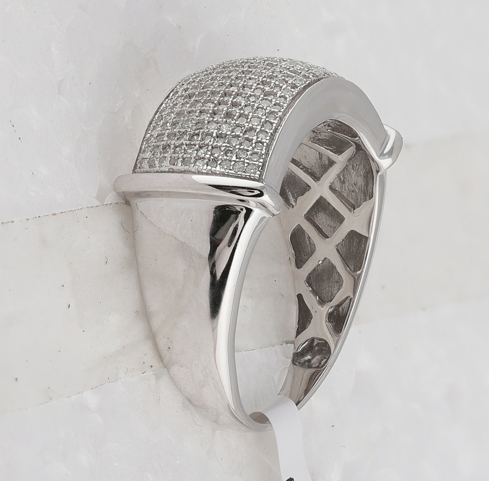 Sterling Silver Round Diamond Mens Band Ring 1/2 Cttw - Splendid Jewellery