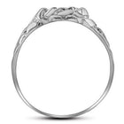Sterling Silver Round Diamond Mens Cluster Nugget Ring 1/20 Cttw - Splendid Jewellery