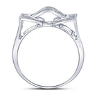 Sterling Silver Round Diamond Mens Domed Rectangle Cluster Ring 1/8 Cttw - Splendid Jewellery