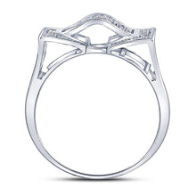Load image into Gallery viewer, Sterling Silver Round Diamond Mens Domed Rectangle Cluster Ring 1/8 Cttw - Splendid Jewellery