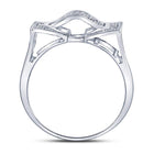 Sterling Silver Round Diamond Mens Domed Rectangle Cluster Ring 1/8 Cttw - Splendid Jewellery