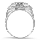 Sterling Silver Round Diamond Mens Fashion Ring 1/10 Cttw - Splendid Jewellery