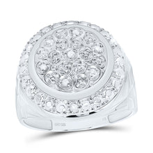 Load image into Gallery viewer, Sterling Silver Round Diamond Mens Fashion Ring 1/10 Cttw - Splendid Jewellery