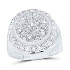 Sterling Silver Round Diamond Mens Fashion Ring 1/10 Cttw - Splendid Jewellery