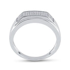 Sterling Silver Round Diamond Men's Micropave Flat Wedding Anniversary Band Ring 1/5 Cttw - Splendid Jewellery