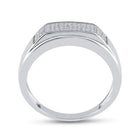 Sterling Silver Round Diamond Men's Micropave Flat Wedding Anniversary Band Ring 1/5 Cttw - Splendid Jewellery