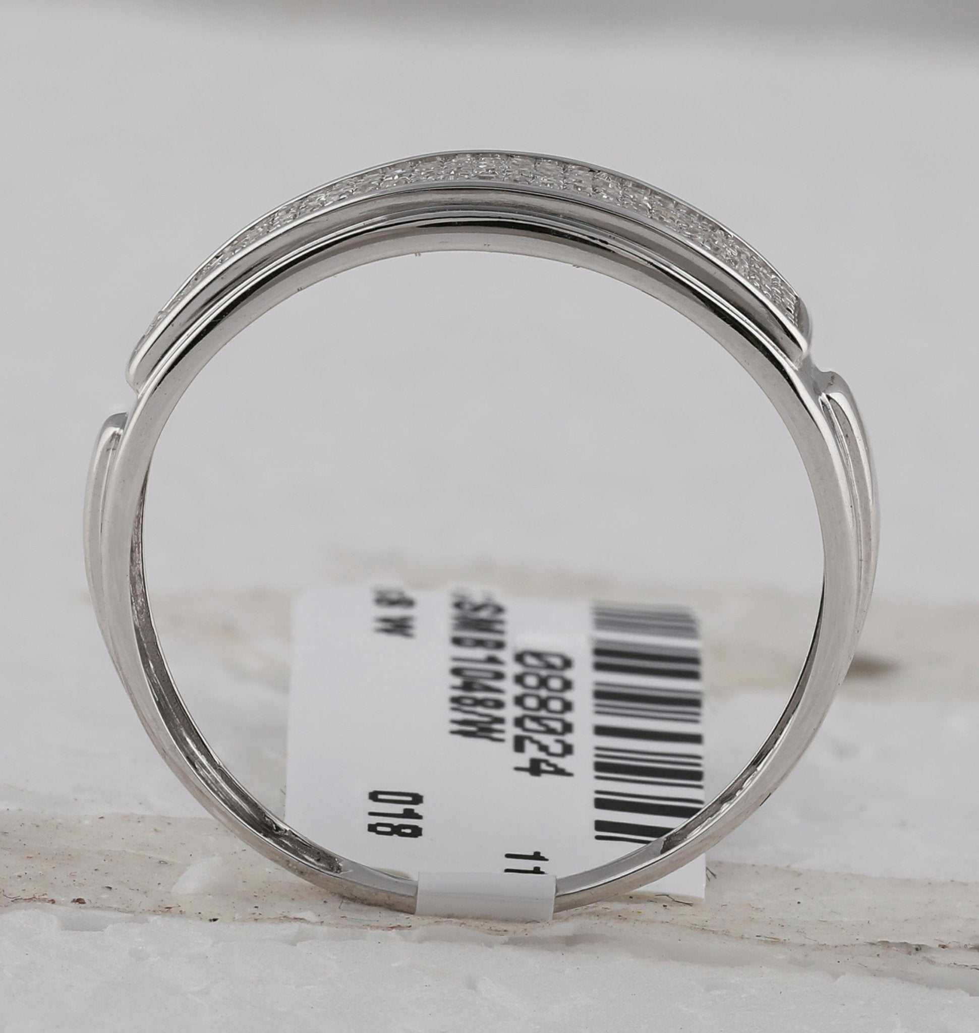 Sterling Silver Round Diamond Mens Pave Band Ring 1/4 Cttw - Splendid Jewellery