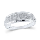 Sterling Silver Round Diamond Mens Pave Band Ring 1/4 Cttw - Splendid Jewellery