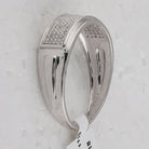 Sterling Silver Round Diamond Mens Pave Band Ring 1/4 Cttw - Splendid Jewellery