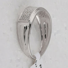 Load image into Gallery viewer, Sterling Silver Round Diamond Mens Pave Band Ring 1/4 Cttw - Splendid Jewellery