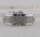 Sterling Silver Round Diamond Mens Pave Band Ring 1/4 Cttw - Splendid Jewellery