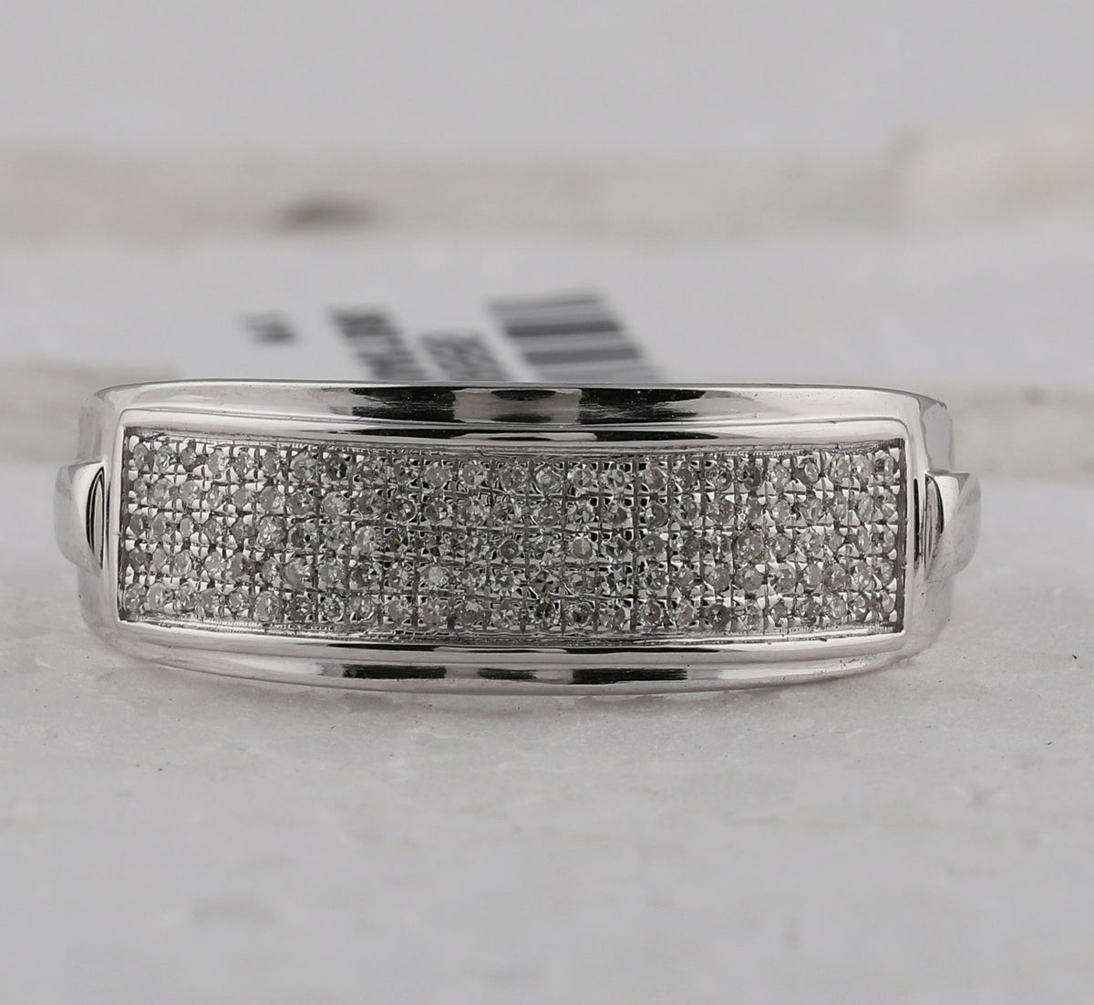 Sterling Silver Round Diamond Mens Pave Band Ring 1/4 Cttw - Splendid Jewellery