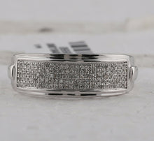 Load image into Gallery viewer, Sterling Silver Round Diamond Mens Pave Band Ring 1/4 Cttw - Splendid Jewellery