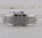 Sterling Silver Round Diamond Mens Pave Band Ring 1/4 Cttw - Splendid Jewellery