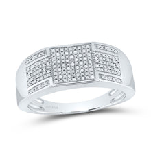 Load image into Gallery viewer, Sterling Silver Round Diamond Mens Square Cluster Ring 1/4 Cttw - Splendid Jewellery