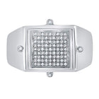 Sterling Silver Round Diamond Mens Square Cluster Ring 1/6 Cttw - Splendid Jewellery