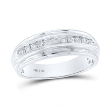 Load image into Gallery viewer, Sterling Silver Round Diamond Men's Wedding Band Ring 1/4 Cttw - Splendid Jewellery